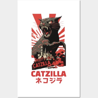 CATZILLA - Funny Kitty for Cat Lovers Cat Owner Posters and Art